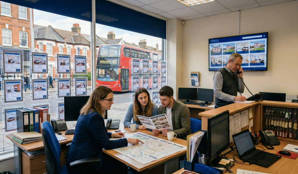 Landlords visiting a letting agent
