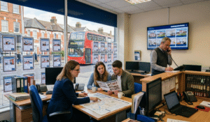 Landlords visiting a letting agent
